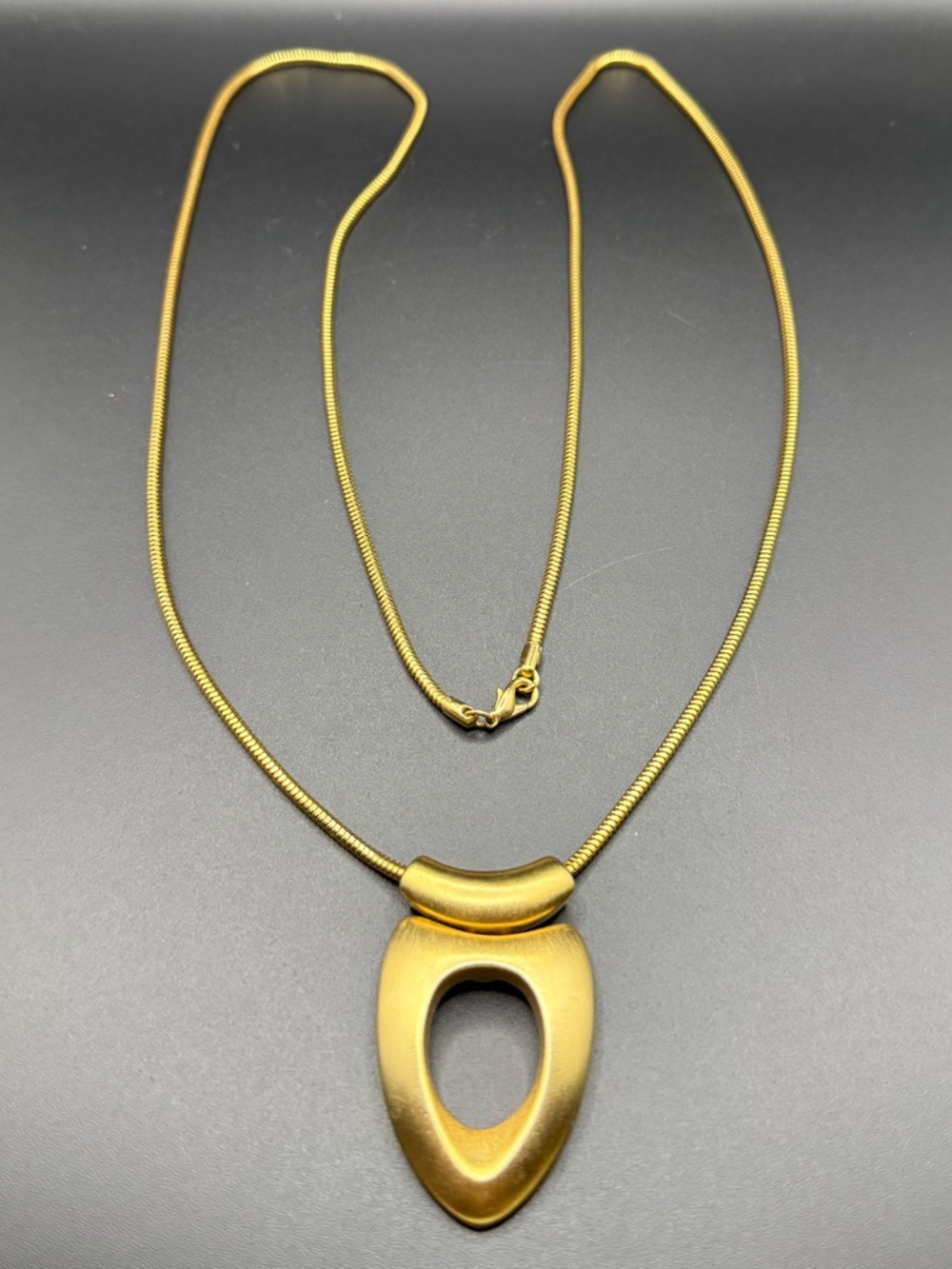 Vintage Gold Tone Pendant Long Chain Necklace